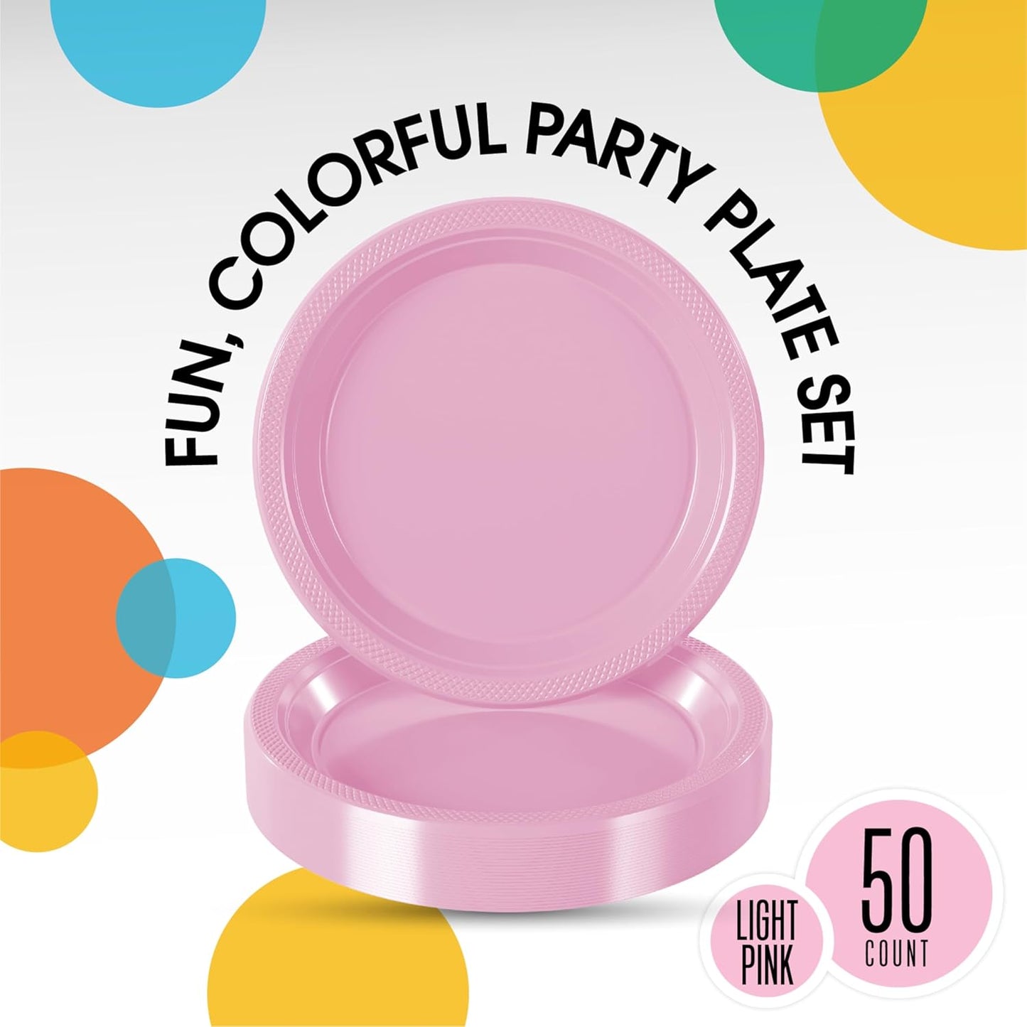 Exquisite Party Solids Red Plastic Plates For Party Supplies 10" Red Disposable Plates Heavy Duty 50 Pcs Plastic Dinnerware Sets Heavy Duty 350 GSM Disposable Dinnerware Set