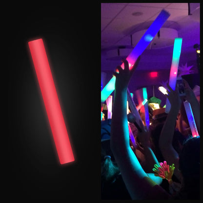 100 Orange Foam Glow Sticks - 16" Light Up Sticks for Wedding, Parties & Dancing