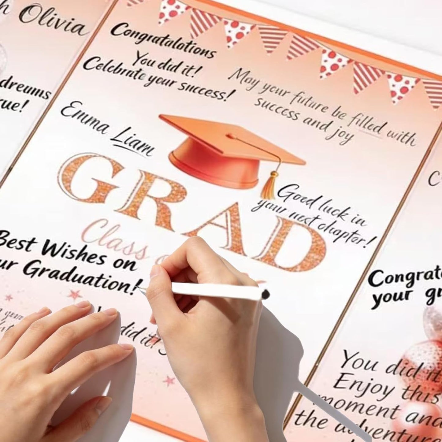 Green Graduation Party Decorations Class of 2026 - Extra Large 22" x 14" Graduation Guest Book to Sign Signature Board for Graduation Gifts Congrats Grad Party Favors Supplies Decor Keepsake
