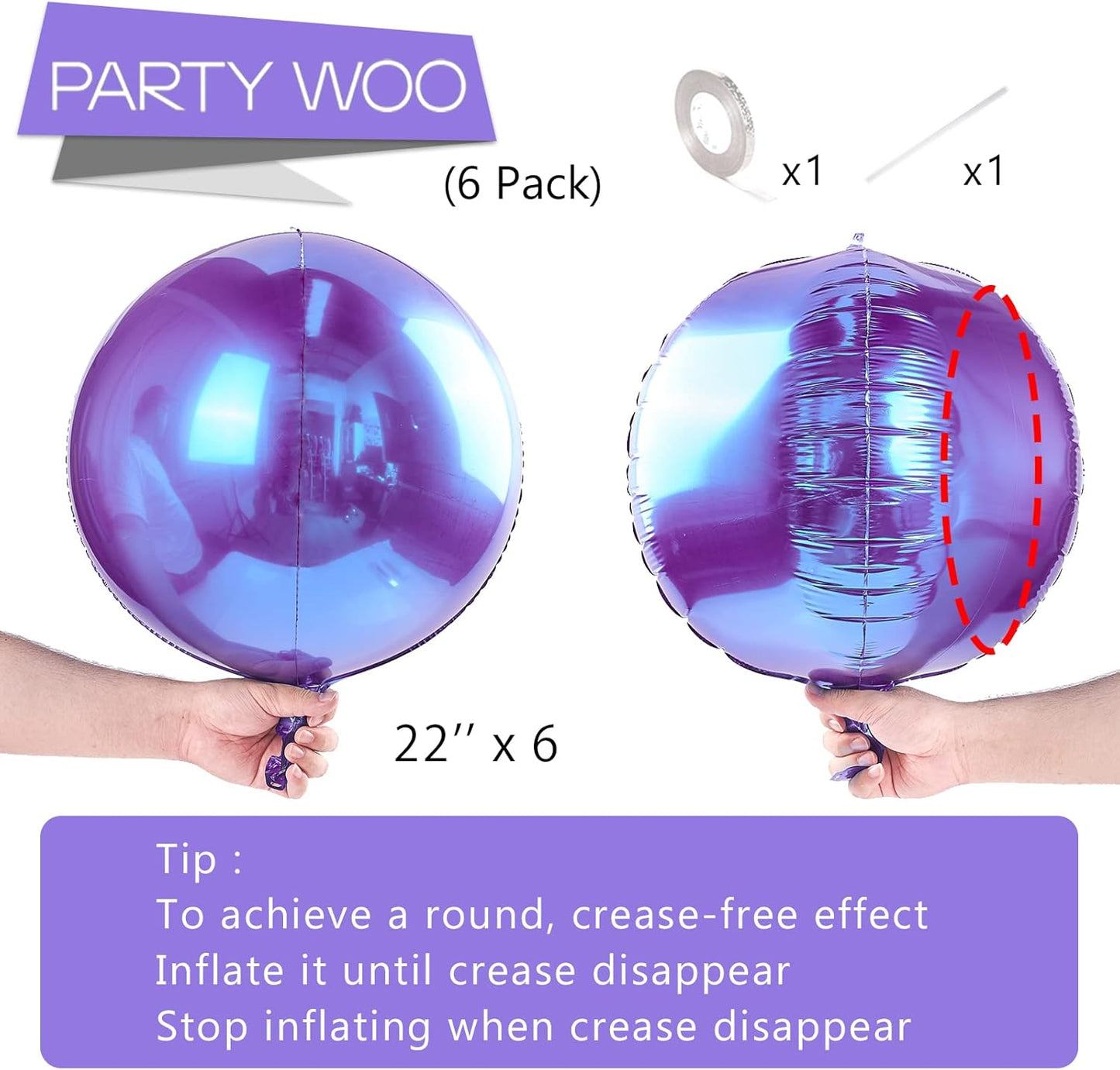 PartyWoo Metallic Gold Foil Balloons 20pcs Different Sizes Pack of 22 15 10 Inch Large Round Foil 4D Inflatable Mirror Ball Mylar Balloons for Graduation Birthday Baby Shower Party Decorations