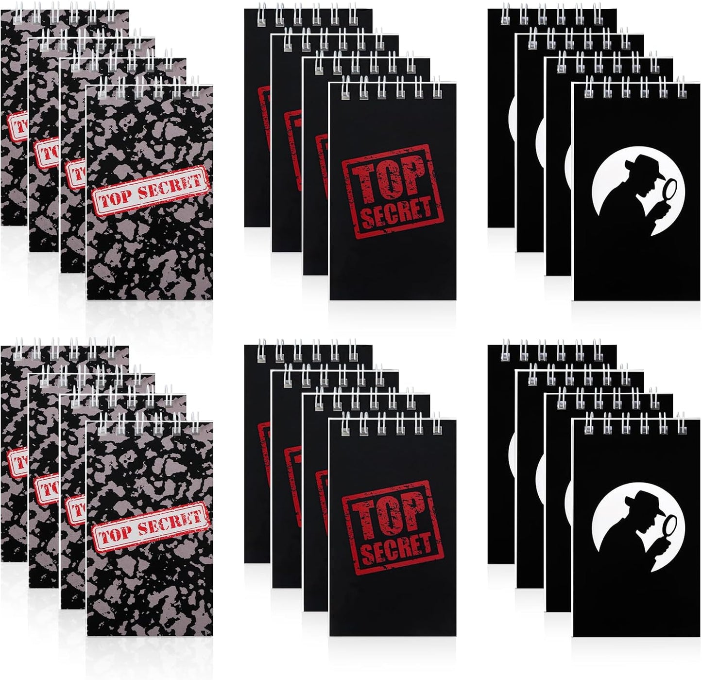Hooqict 24 Pack Top Secret Mini Notebooks for Detective Party Favors Small Pocket Notebook Spiral Notepads for Mystery Decorations Goodie Bag Stuffers Pinata Fillers