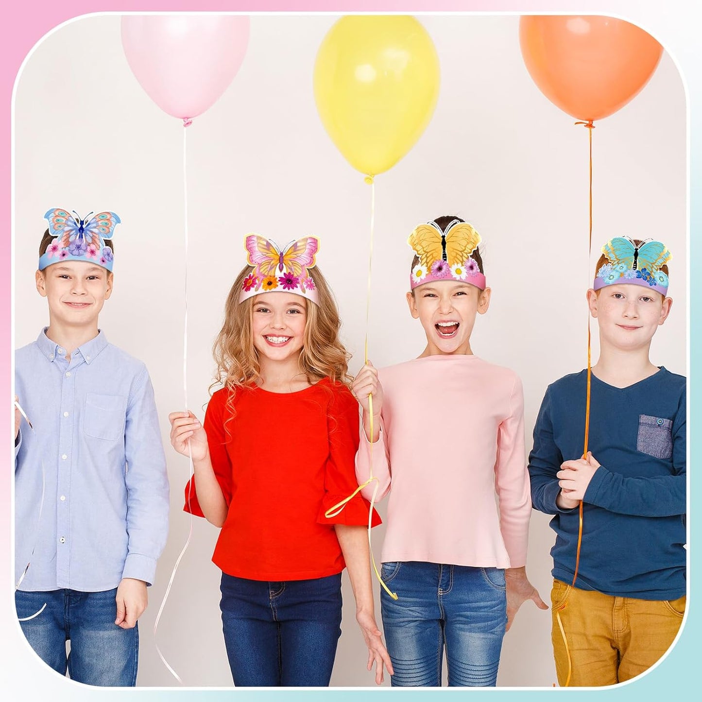 Gersoniel 24 Pcs Party Hats for Kids Paper Headbands Crown for Boys Girls, Birthday Party Decoration Favors