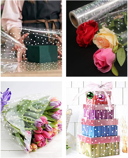 JOYIT 100 ft Clear Cellophane Wrap Roll (31.5 in x 100 ft) - 3 Mil Thicken Cellophane Roll,Cellophane Bags Large,Wrapping Paper for Flower Gift Baskets Wrap (31.5" fold into 16")