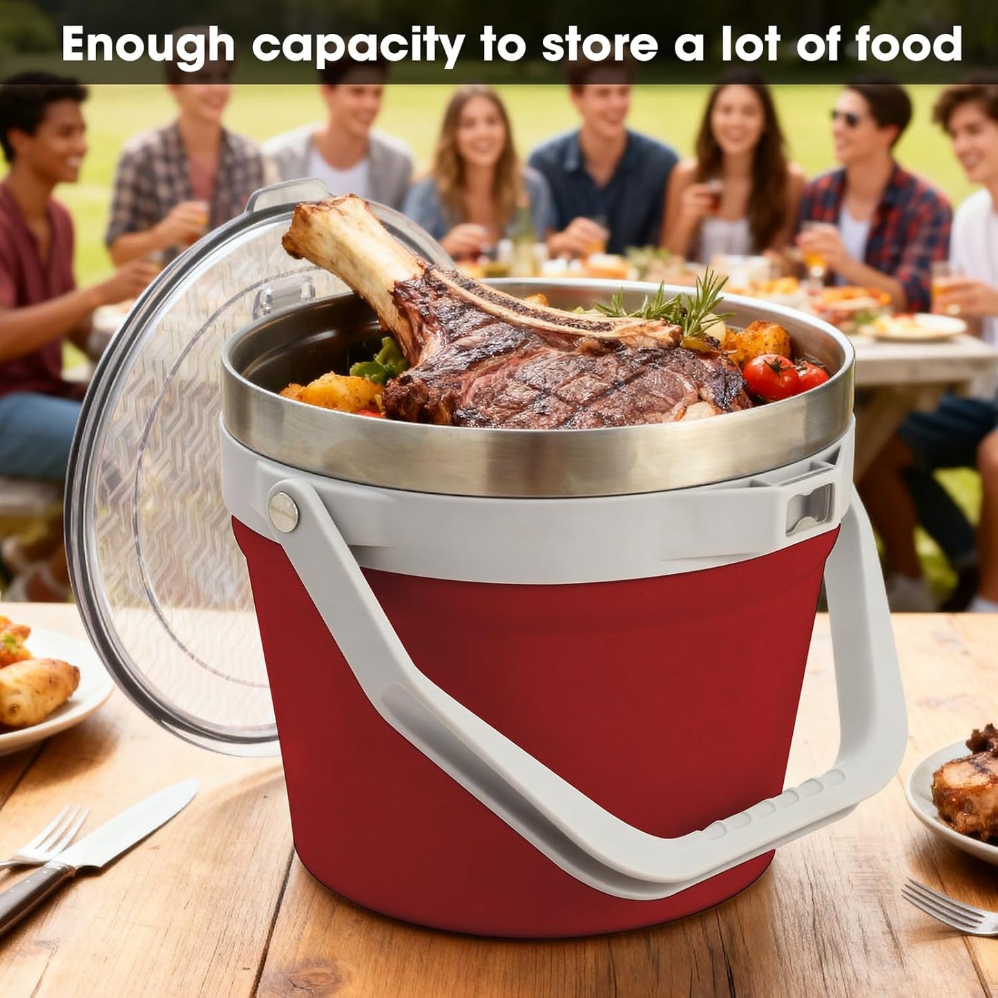 COKTIK 7L Insulated Ice Bucket with Lid，Double Wall Vacuum Stainless Steel Beverage Bucket Keeps Frozen Longer，Holds 6 Longnecks or 3 Bottles of Wine，for Cocktail, Champagne, Large Parties(Blue)