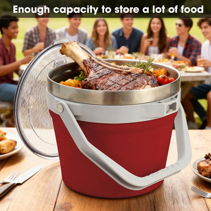 COKTIK 7L Insulated Ice Bucket with Lid，Double Wall Vacuum Stainless Steel Beverage Bucket Keeps Frozen Longer，Holds 6 Longnecks or 3 Bottles of Wine，for Cocktail, Champagne, Large Parties(Blue)