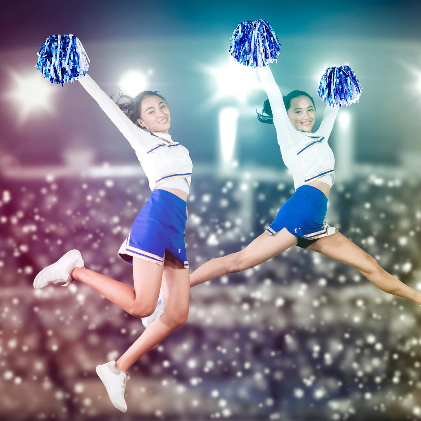 Yunsailing 96 Pcs Homecoming Noisemakers Team Spirit Accessories for Game Day Include Hand Clappers Cheerleading Pom Pom Thunder Stick Cheer Party Blower Plastic Whistle for Sport Fans(Gold)