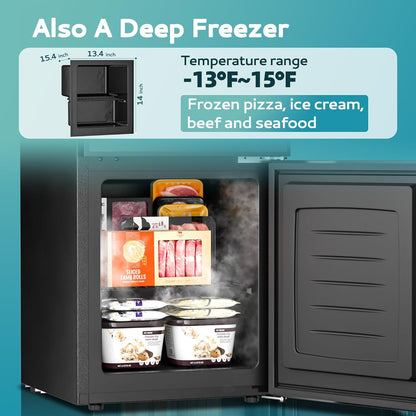 EUHOMY 4.5 Cu.ft Beverage Refrigerator and Cooler, 145 Can Mini fridge with Glass Door for Soda Beer Wine, Small Drink Dispenser with Digital Adjustable Thermostat for Home Office Bar