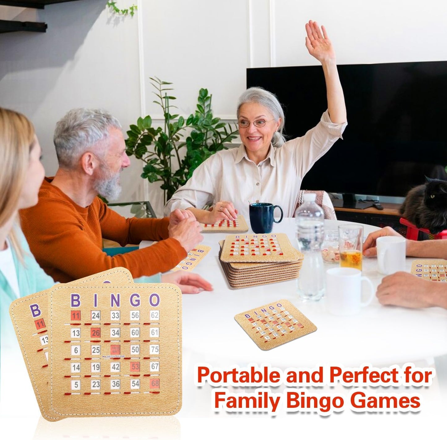 GSE Games & Sports Expert Finger-Tip Bingo Master Board with Sliding Windows, Bingo Cardboard Calling Card