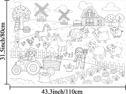 Under The Sea Giant Coloring Poster for Kids Large Coloring Tablecloth Summer Ocean Roll Paper Books Sheets Page Huge Table Art Crafts for Wall Classroom Home Gift Birthday Party Supplies Decoration