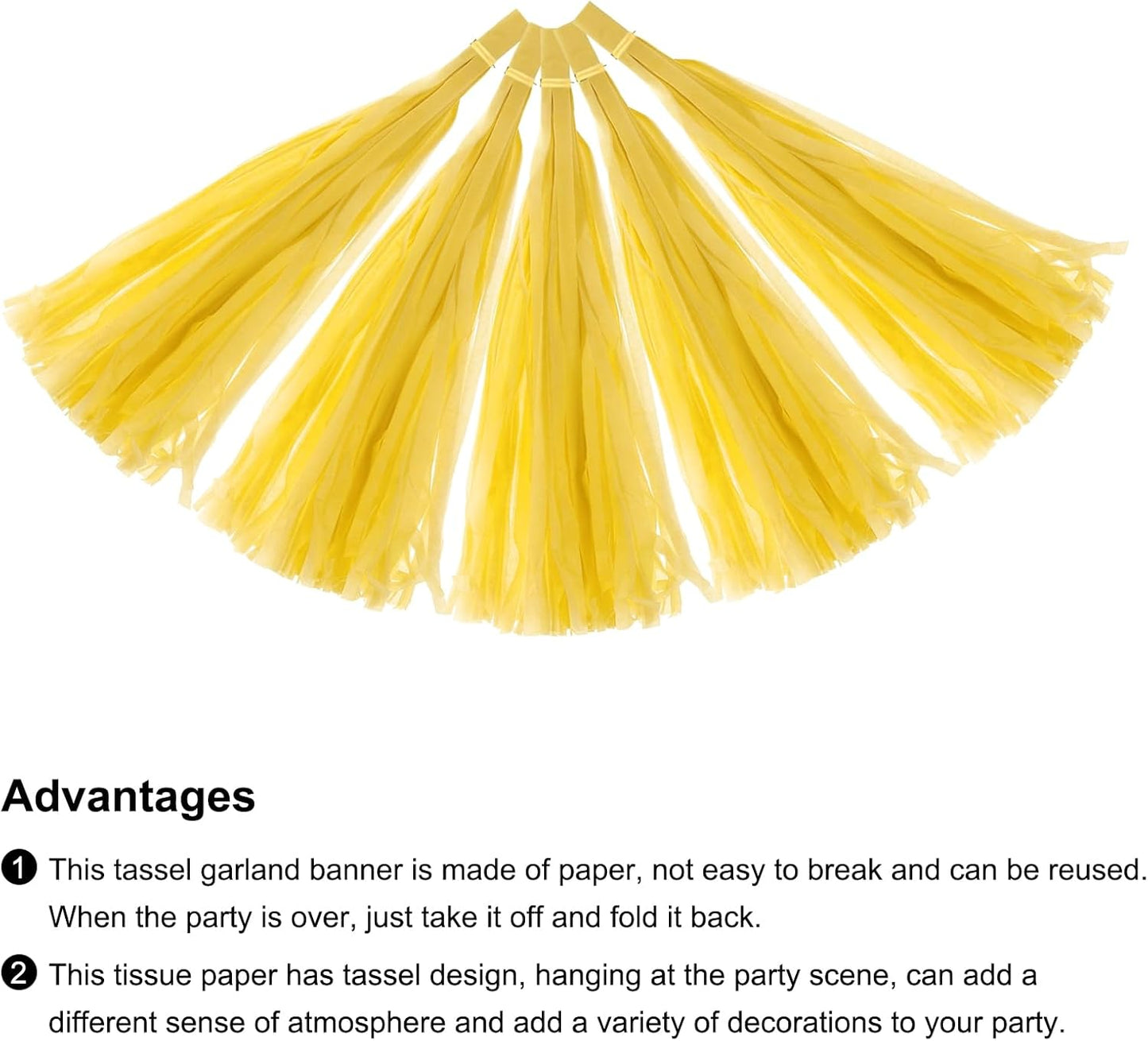 MECCANIXITY 15Pcs Light Blue Tassel Garland Banner with Rope Tissue Paper Tassels Party DIY Kits for Anniversary Wedding Birthday Party