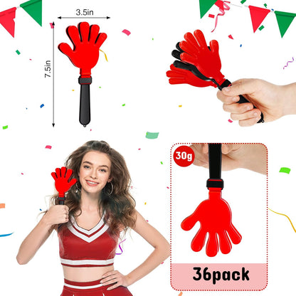 Junkin 48 Pcs Hand Clappers Bulk 7. 5 x 3. 5 Inches Noise Makers Party Favors Clapping Noise Maker Clacker for Birthdays Game Prizes Rewards Football Sporting Events Cheers Supplies (Black,White)