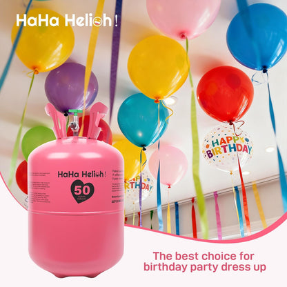 Helium Tank For Balloons At Home,13L Helium Tank Up To 50 Latex Balloons, Includes Filling Nozzle, Ideal for Birthday, Wedding & Party Decoration