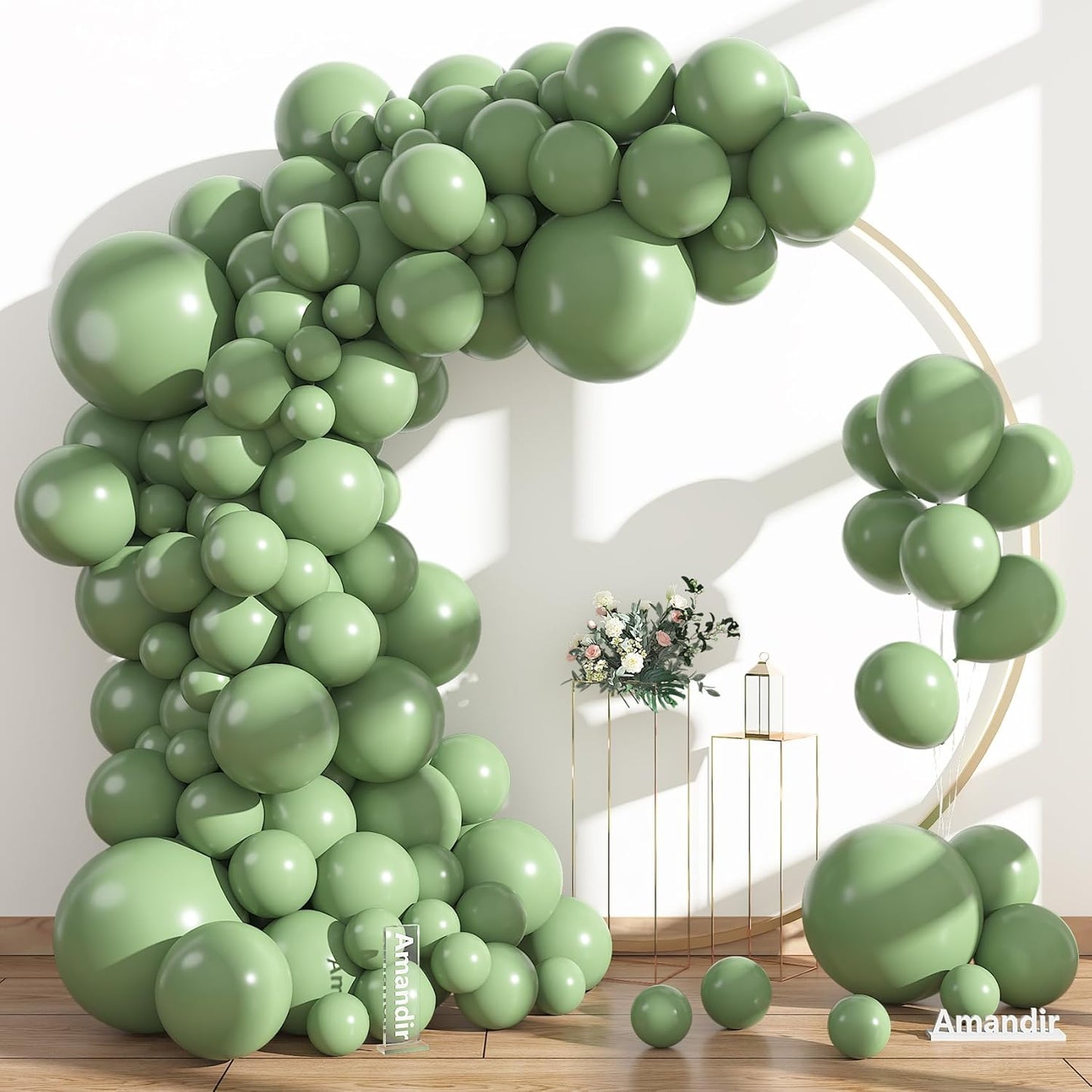 Amandir 153pcs White Sand Balloons Arch Garland Kit Different Sizes 18 12 10 5 Inch Cream Beige Sand White Latex Balloon for Birthday Boho Neutral Baby Shower Wedding Anniversary Party Decorations