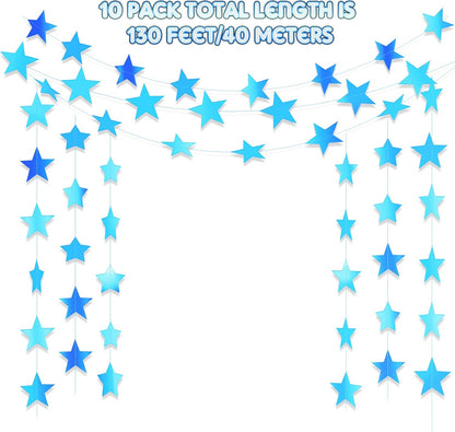 Patelai Glitter Star Garland Banner 2026 Graduation Decor 130 Feet Star Hanging Banner Twinkle Backdrop for Party Birthday Classroom Wedding Supplies(Gold)