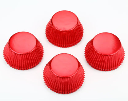 Gifbera White Metallic Foil Cupcake Liners Standard Size Baking Cups, 200-Count