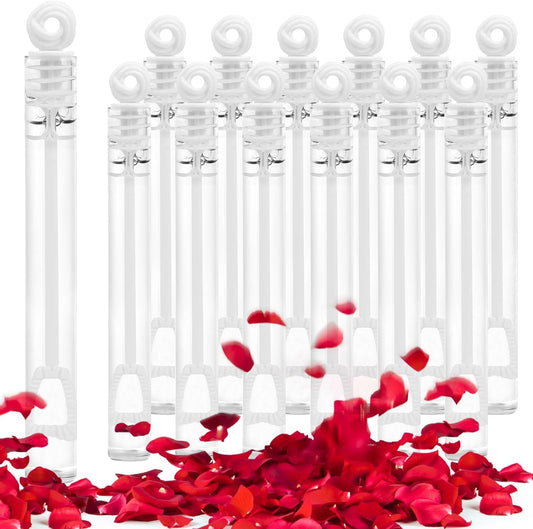 LOAVER 40 Pcs Mini Bubble Wands Bulk for Wedding,White Circle Party Favor Bubble Sticks for Wedding Reception Send Off Birthday Anniversary Celebration Summer Toys Party Supplies