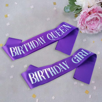 Birthday Girl Sash, Pink Foil White Birthday Sash for Girl Sweet 16th 18th 20th 21st 30th Fun Birthday Party Gifts Favors Decorations