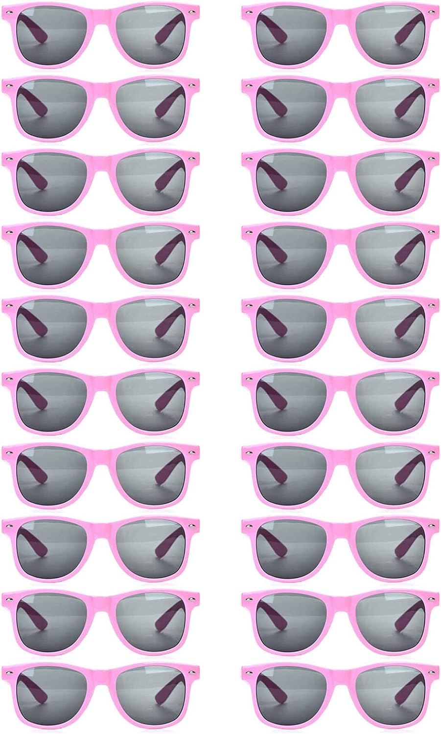 20 Pairs Bulk Sunglasses for Adult Retro 70s 90s Cheap Glasses (Black)