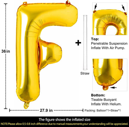 Lovoir 40 Inch Large Gold Letter A Balloons Big Size Jumbo Mylar Foil Helium Balloon for Birthday Party Celebration Decorations Alphabet Gold A