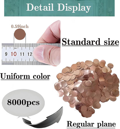 Blue Metallic Foil Confetti 8000 Pcs Shiny Round Table Confetti for Fill Balloon Wedding Graduation Party Decorations,60g of pack