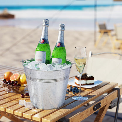 3 PCS 15.3 x 9 x 6 inches White Metal Galvanized Tub with Iron Handles, 3 Gallon Beverage Tubs for Parties, Large Ice Buckets for Beer, Wine, Cocktails & Outdoor Events