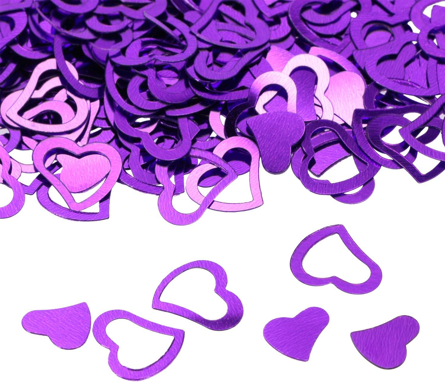 ONLYKXY 1200Pcs Love Heart Shaped Confetti, Table Wedding Decoration, Glitter Confetti for Wedding Party (Silver)