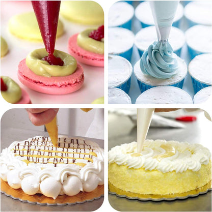 VolksRose 100Pcs Disposable Piping Bags, 18 inch Anti Burst and Non-Slip Pastry Bags, Thicken Cake Decorating Bags Icing Piping Bags for Cake Cupcakes Cookies Frosting, White
