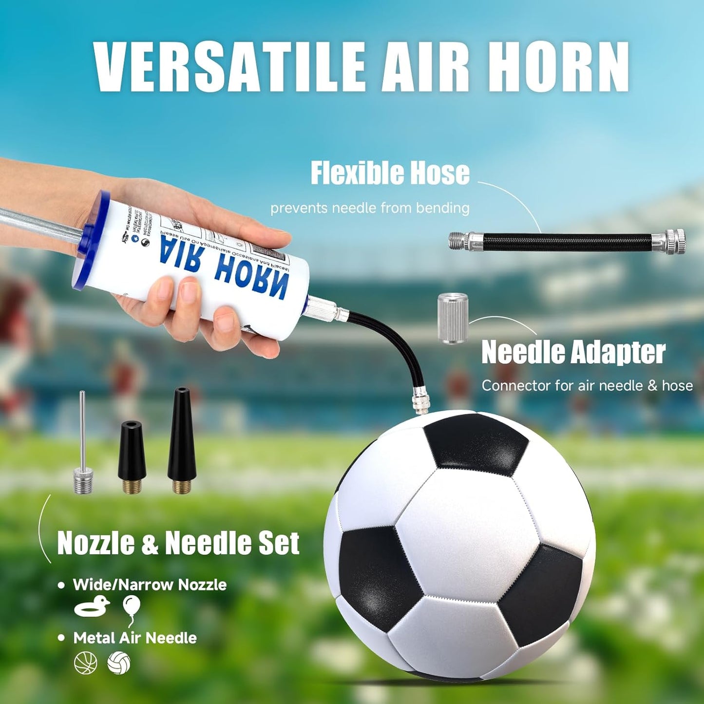 Air Horn for Boat Graduation Party Sports Events Beer Horns Dog Air Horn Self Defense Portable Air Pump Horn(ABS large handheld horn)