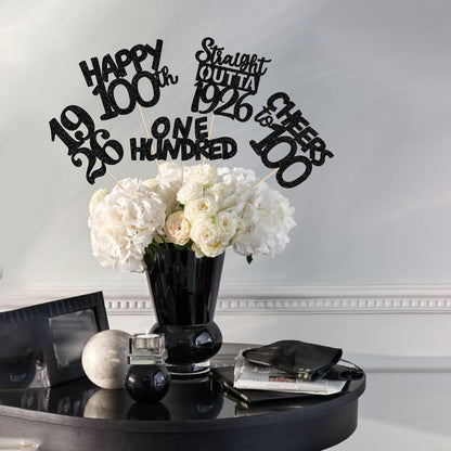 15 PCS 50th Birthday Centerpiece Sticks Fifty Happy 50th Straight Outta 1976 Table Flower Centerpieces Sticks Cheers to 50 Floral Decorations for 50th Birthday Party Centerpieces Supplies Black