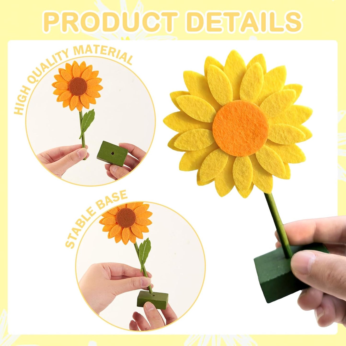 SUNBEAUTY 4PCS Honey Bee Honeycomb Centerpieces Decorations Yellow Bee Honeycomb Table Centerpieces with Sunflower Stickers for Baby Shower Birthday Gender Reveal Birthday Decoration