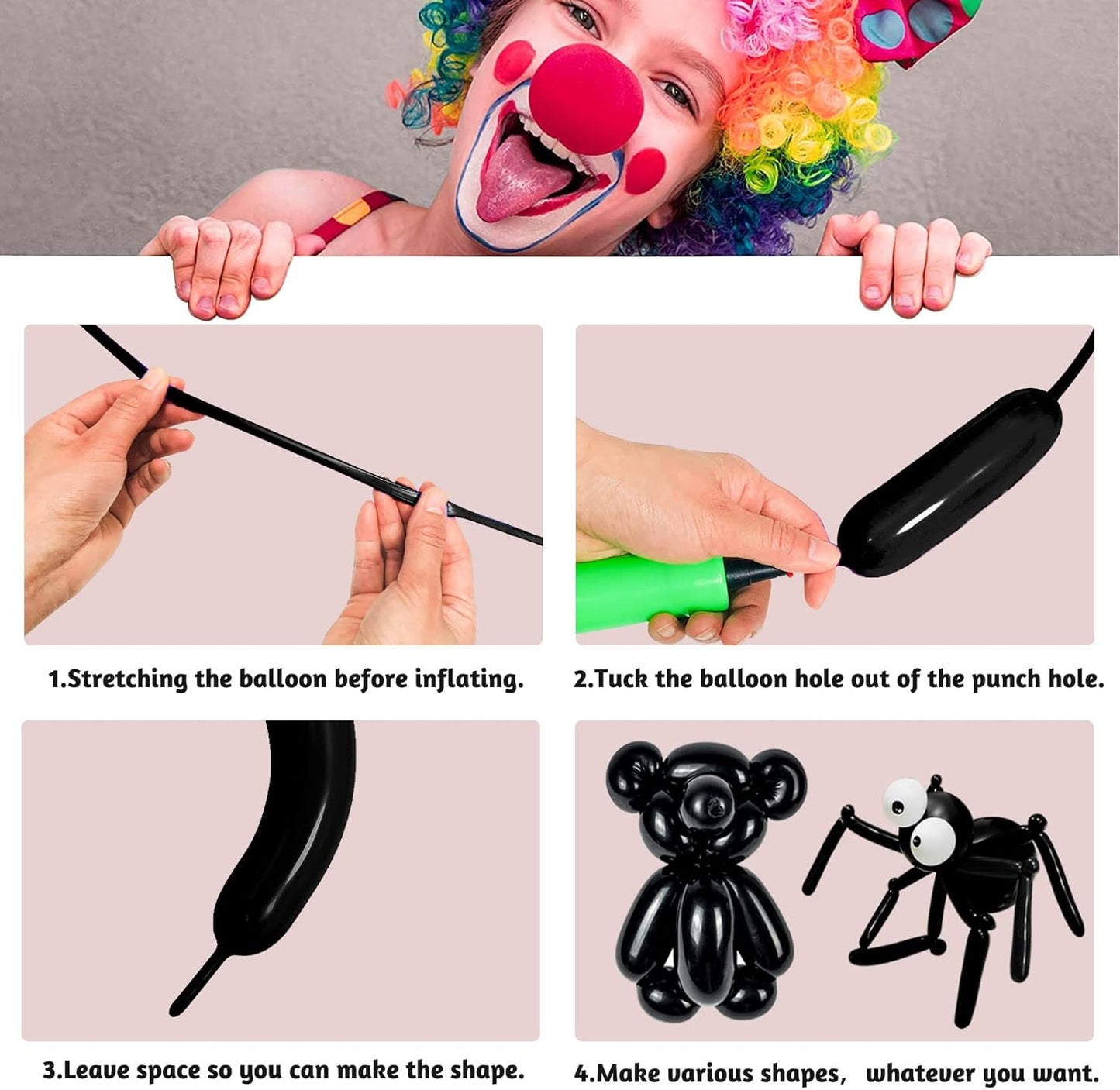 260 Balloons Clear, Thickening Long Balloons for Tying Arch, Twisting Latex Animals Magic Modeling Skinny Birthday Balloon for Kid‘s Party Wedding Decoartion Supply 100pcs