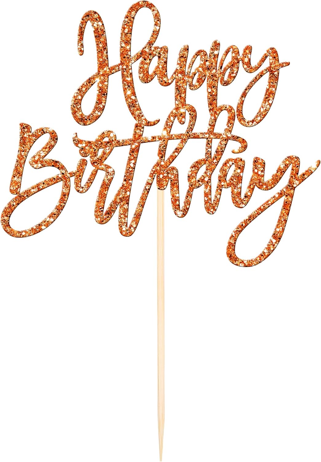 ZHUOWEISM 1 PCS Gold Happy Birthday & Anniversary Cake Topper
