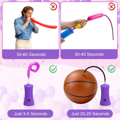 Ball Pump Balloon Pumps Electric, Balloon Pump Portable Long Animal Balloon Pump, Electric Blower Machine Inflator Basketball Pump 260 Balloon Pump for Party/Wedding/Birthday Decorations