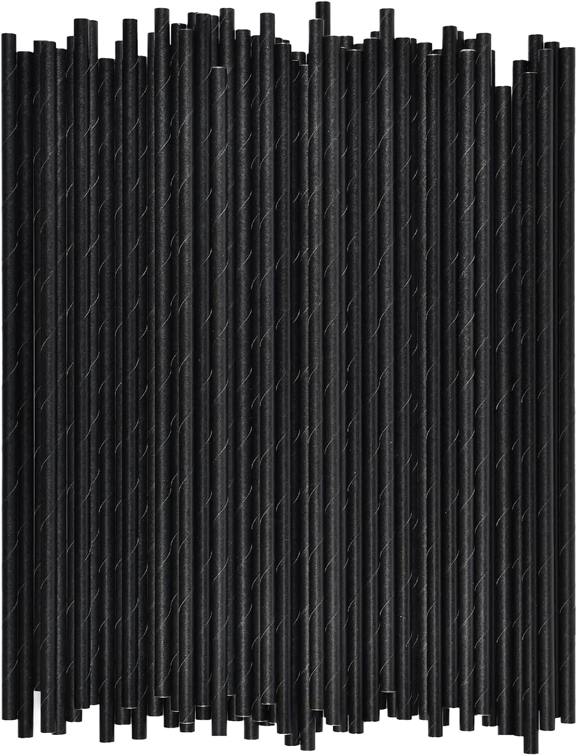 Black Paper Straws, Solid black/250 Bulk, Biodegradable Paper Drinking Straws for Cocktail, Drinks, Bars and Restaurant, 7.75"x0.24"