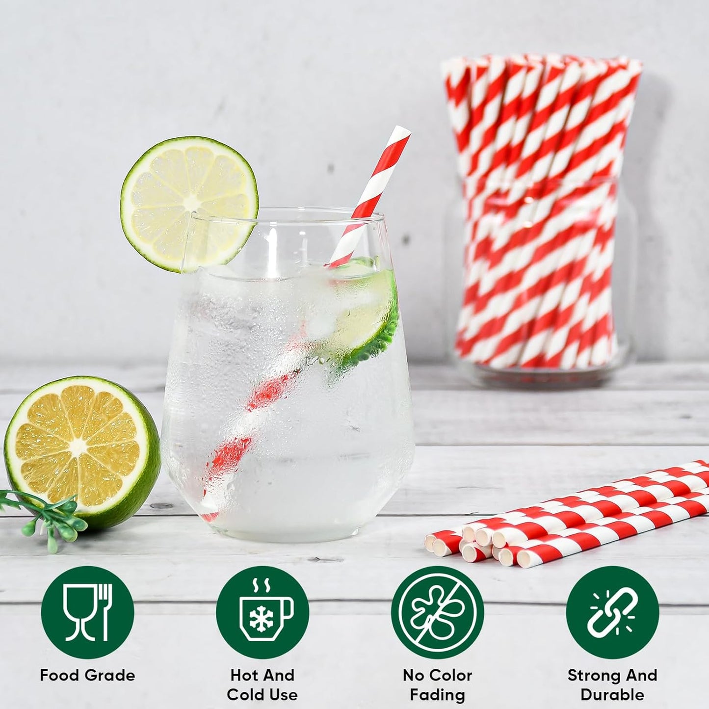 5.75 inch Orange Paper Cocktail Straws, Short Disposable Drinking Straws 500 Counts, Unwrapped - Compostable
