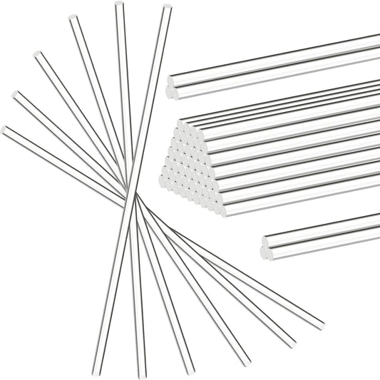 Zopeal 30 Pcs 12 Inch Clear Acrylic Dowel Rods for DIY Crafts Acrylic Dowel Strip Plastic Sticks Cake Topper Rod for DIY Plastic Stick Handwork Supplies(0.25 Inch /6mm Diameter)