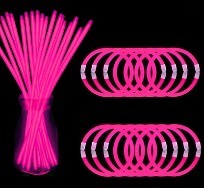 200 Pcs Red Glow Sticks Bracelet Necklaces Bulk Glow in The Dark Party Supplies 8” Light Up Stick with Connectors for Christmas Valentine's Day Easter 4th of July Party Favors Birthday Carnival