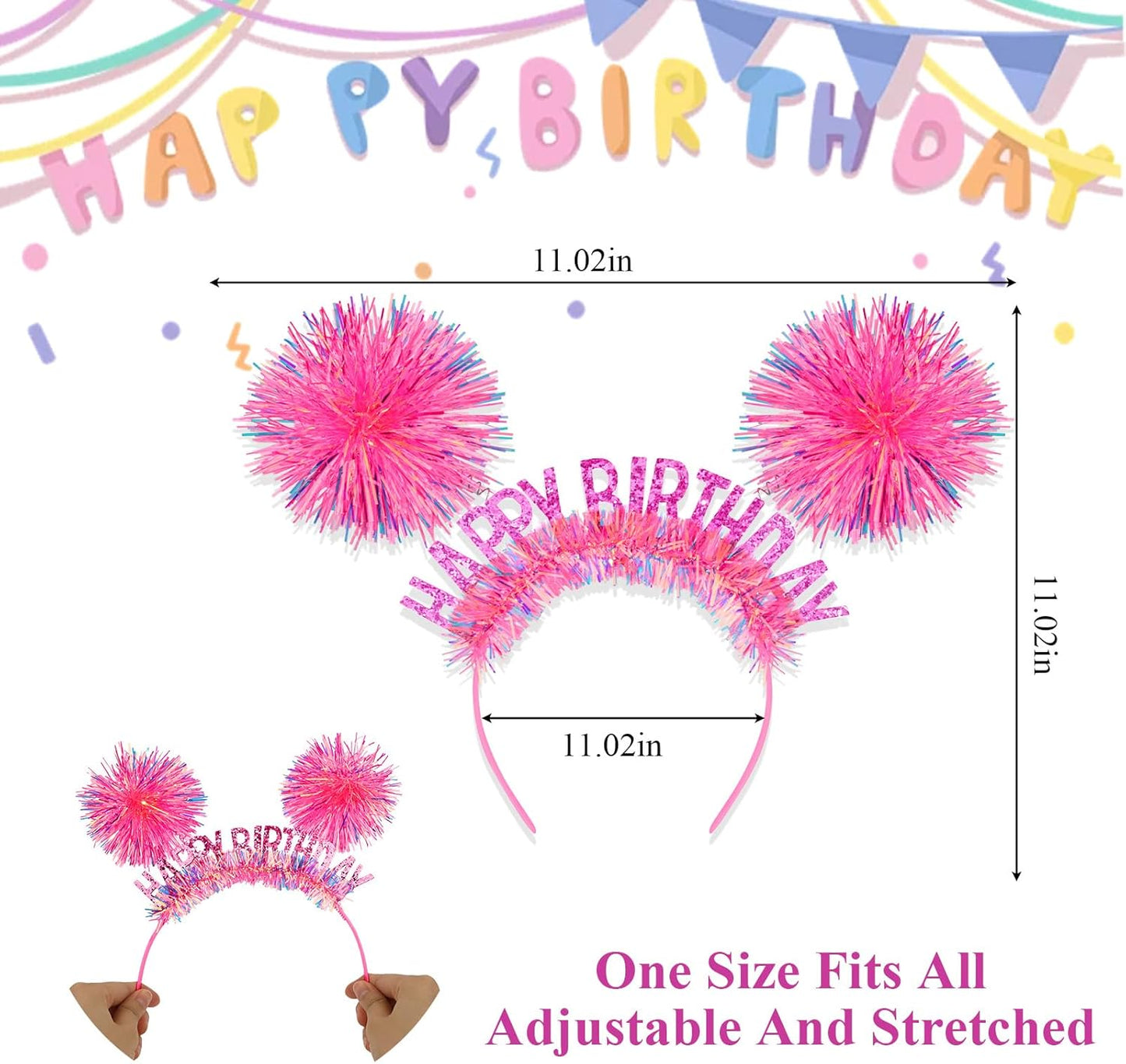 CAVETEE Happy Birthday Crown and Tiara for Women & Girls Party Decorations Gifts