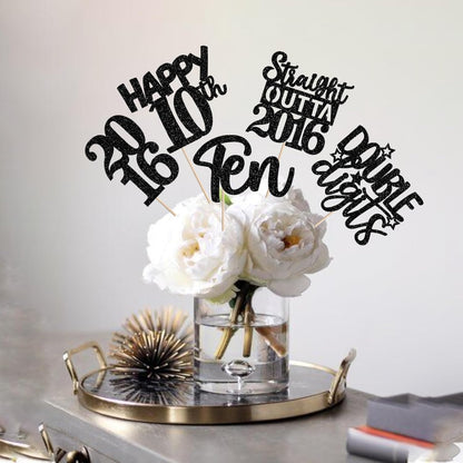 15 PCS 50th Birthday Centerpiece Sticks Fifty Happy 50th Straight Outta 1976 Table Flower Centerpieces Sticks Cheers to 50 Floral Decorations for 50th Birthday Party Centerpieces Supplies Black