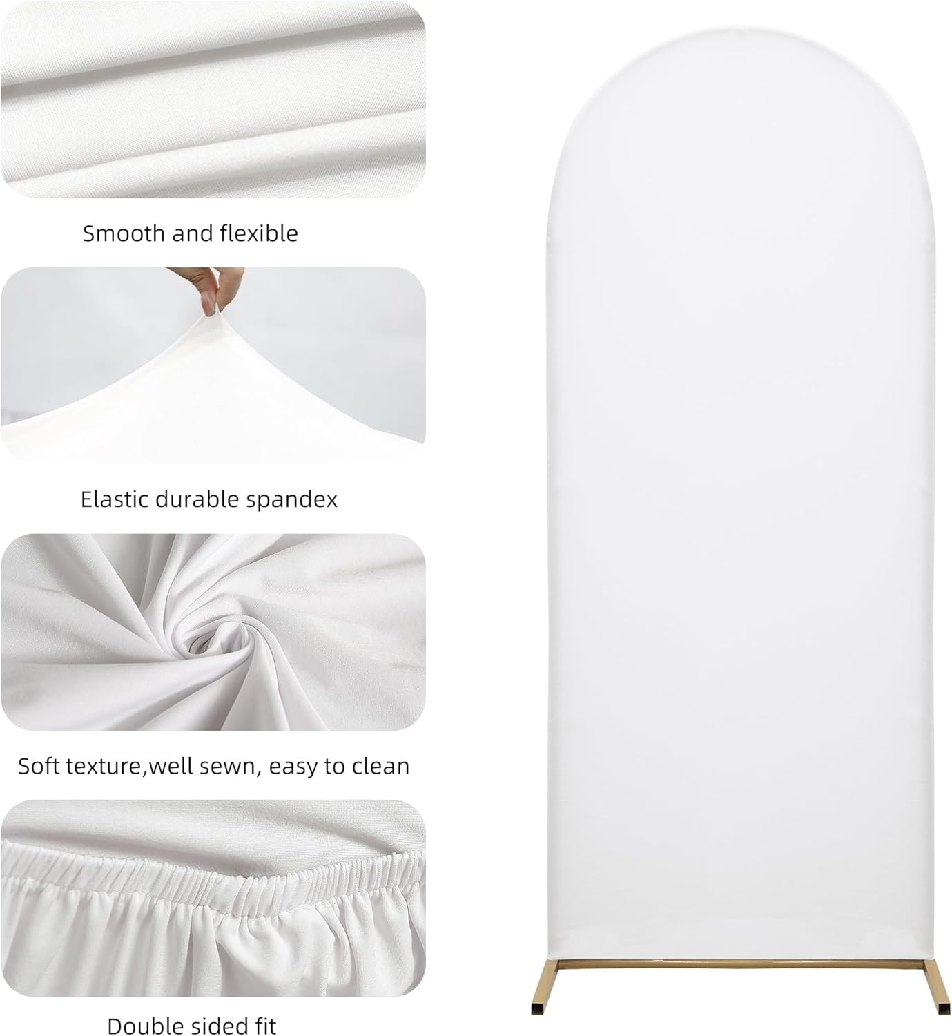 3-Piece Arch Cover Bundle – 7.2FT, 6.6FT & 6FT Stretch Spandex Backdrop Set – Wedding, Birthday & Photo Booth Arch Covers for Every Event