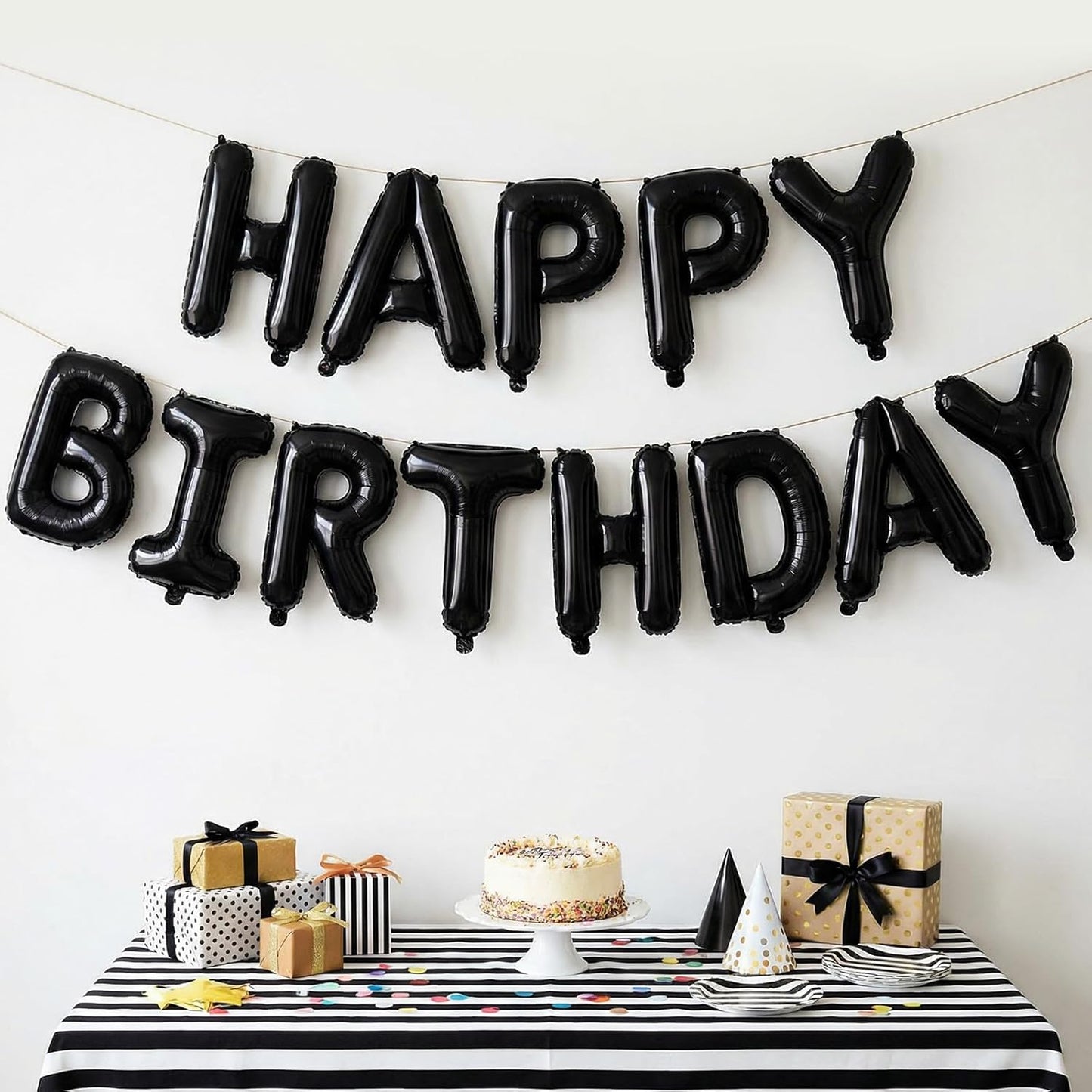 Black Letter A Balloons, 40 Inch Large Foil Letter Balloons, Custom Phrase Balloon for Birthday Party Wedding Anniversary Decoration (Black A)