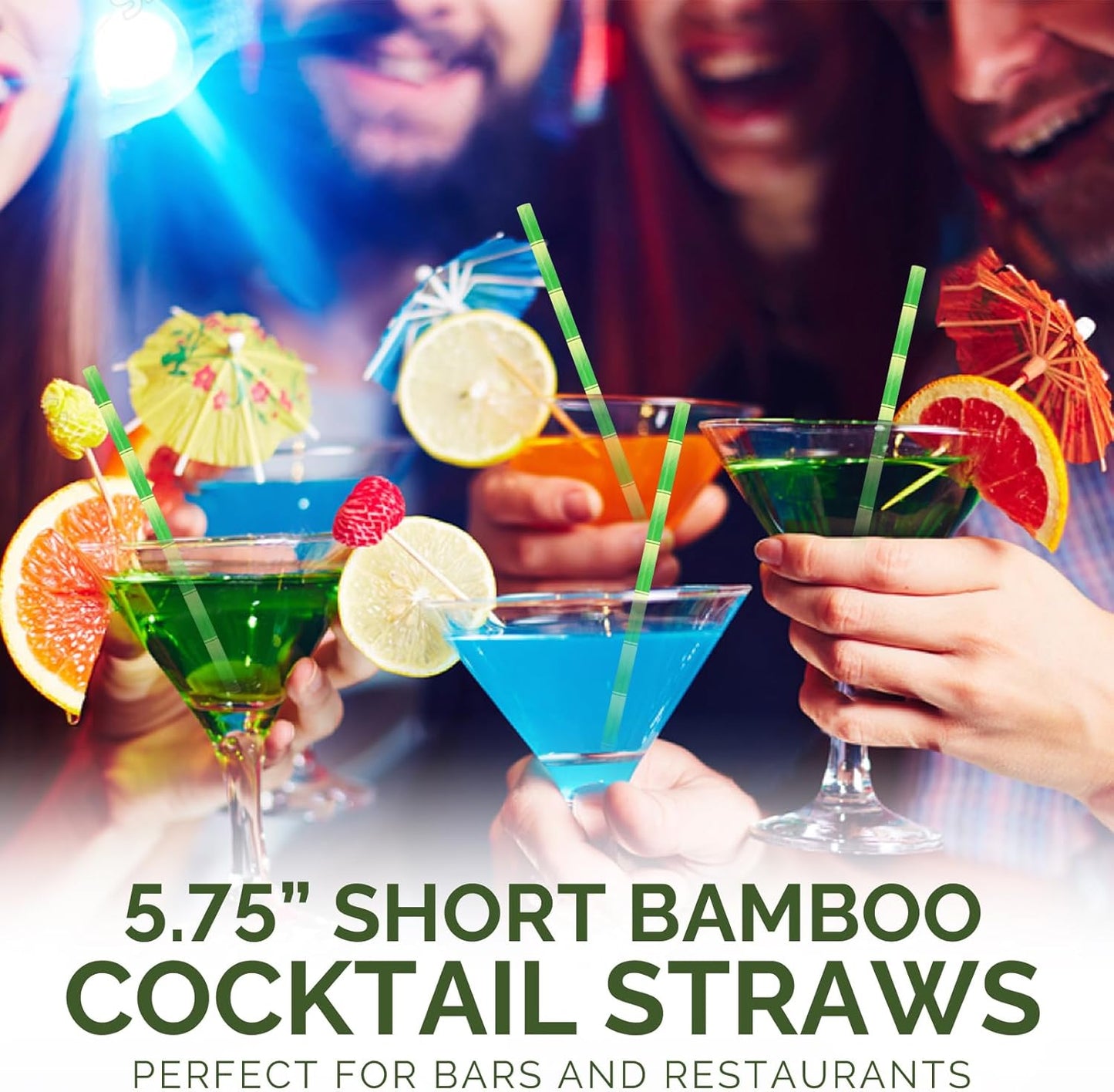 5.75 inch Orange Paper Cocktail Straws, Short Disposable Drinking Straws 500 Counts, Unwrapped - Compostable