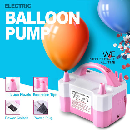 Electric Air Balloon Pump, Portable Dual Nozzle Electric Balloon Inflator/Blower for Party Decoration,Used to Quickly Fill Balloons - 110V 600W [Pink]