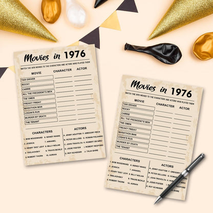 QUPT 40th Birthday Party Games, Movies in 1986 Games, Birthday Party Supplies for Adults, Fun 1986s Party Game，Pack of 30 Cards