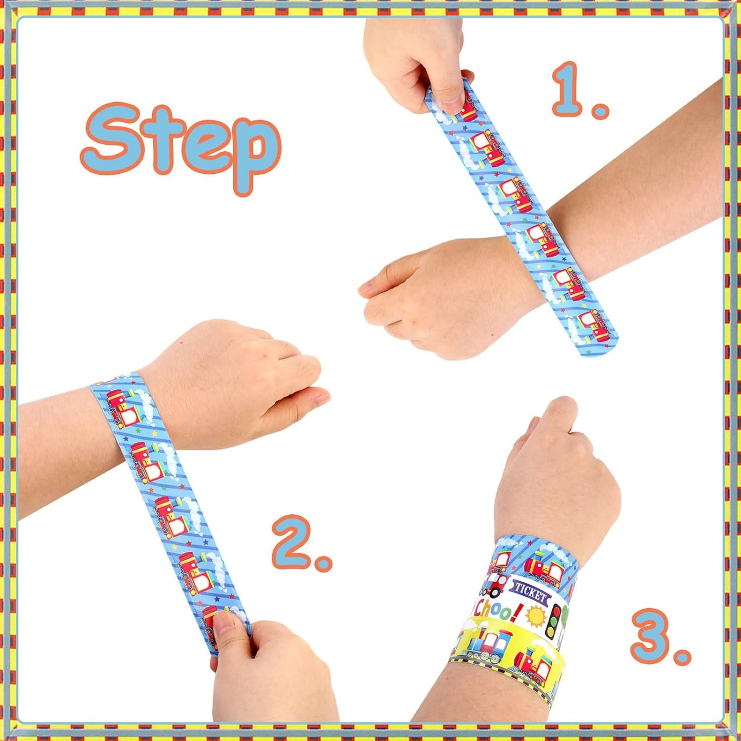 Serencatcher 48pcs Slap Bracelets Party Favors for Birthday Baby Shower Party Supplies Gifts