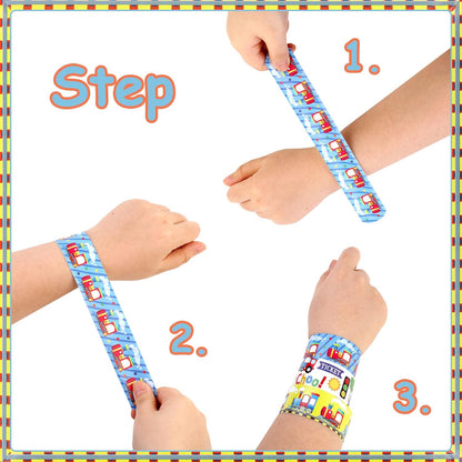 Serencatcher 48pcs Slap Bracelets Party Favors for Birthday Baby Shower Party Supplies Gifts