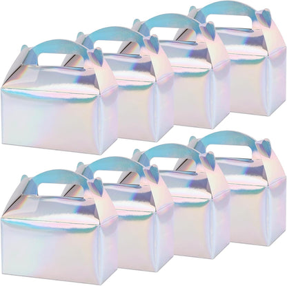 VGOODALL 16PCS Gable Treat Boxes Goodie Bags, 6x3.5x3.5inch Colorful Paper Gift Boxes for Kids Snacks, Candy, Toys, Birthday Party, Wedding