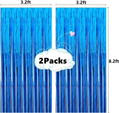 i-CHONY 2 Pcs 3.2ft x 8.2ft Champagne Gold Metallic Tinsel Foil Fringe Curtains Photo Booth Backdrop for Baby Shower Birthday Wedding Holiday Celebration Bachelorette Party Decorations