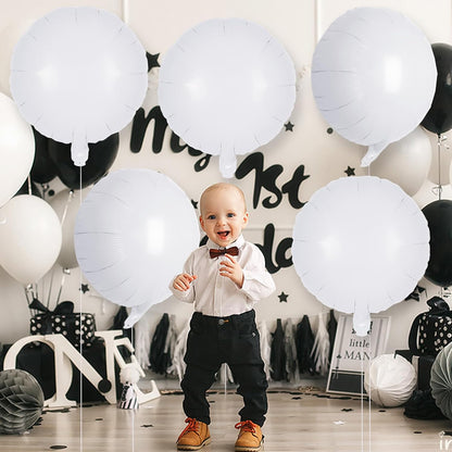 20 Pcs Black Round Shaped Balloons,18 Inch Round Foil Balloon,Giant Round Mylar Balloon Helium Balloons for Birthday Party Baby Shower Wedding Decorations (Black)