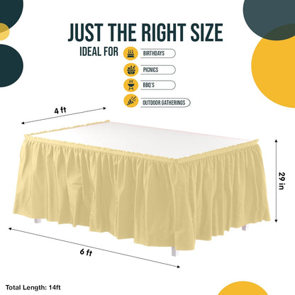 Exquisite Ruffle Table Skirt Pink 6 Pack 14 Ft Long Table Skirts for Rectangle Tables 6ft Plus or Round Tables Skirts with Adhesive Strip for Gender Reveal Decor & Happy Birthday Parties
